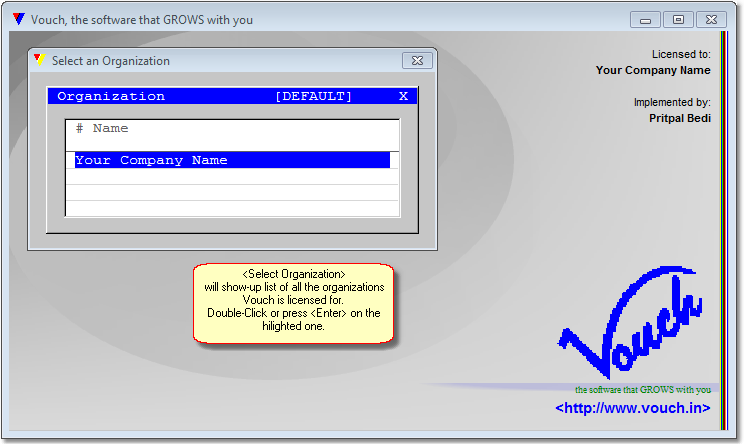 Selecting an Organization